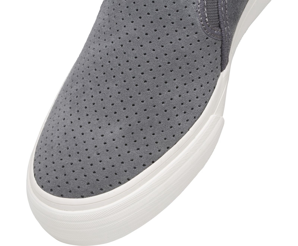 Keds Womens Slip Ons Grey - Double Decker Perf Suede - 652JUSBCR